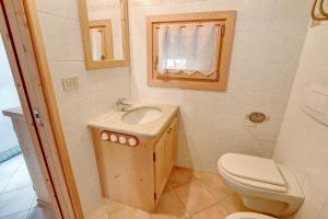 a small bathroom with a sink and a toilet at Taulain Gotrosio in Valdisotto