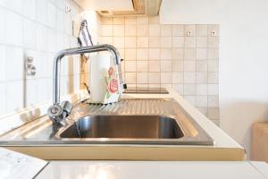 a stainless steel sink in a kitchen at Altaluna Apartment with Pool in Nisporto +12 photos