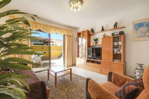 a living room with a couch and a tv at Apartamento villasol in Arona