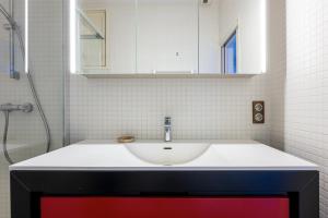 a bathroom with a sink and a mirror at Annecy - Le 10 in Annecy +20 photos