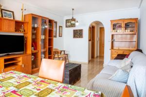 a living room with a couch and a tv at Apolo66-3 in Torrevieja