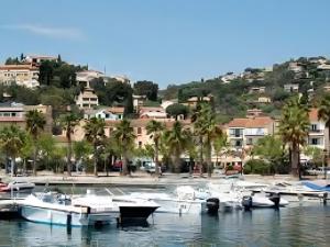 a group of boats docked in a marina at Chez Lina - studio avec terrasse in Le Lavandou