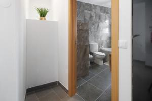 a bathroom with a toilet and a sink at Capelas Pdl Apartment in Capelas +13 photos
