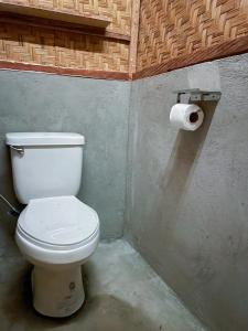 a bathroom with a toilet and a roll of toilet paper at Bisita Hostel in Siquijor +27 photos