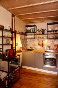 a kitchen with a sink and a stove at Inselgasse in Konstanz