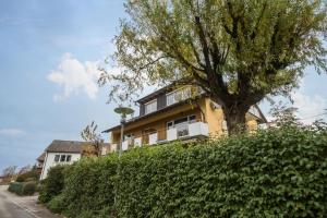 a building with a tree in front of it at Ferienwohnung Steinhilber 1 in Eriskirch