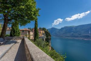 a view of the lake from the side of a hill at Liver 203 in Tremosine Sul Garda +25 photos