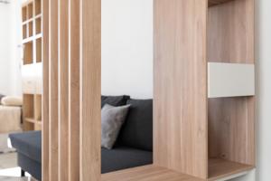 a mirror in a living room with a couch at Studio Vista Bonita in Sitio de Calahonda +20 photos