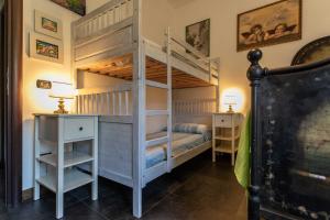 a bedroom with a bunk bed and a bunk bedouble at Villa Sole With Pool and Sauna in Lecce +37 photos