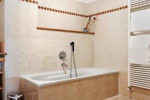 a bathroom with a bath tub with a shower at Vallelaghi Escape in Terlago