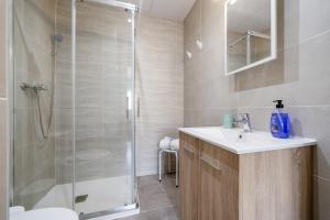 a bathroom with a shower and a sink at Cambrils Turistic 3b in Cambrils +17 photos