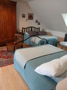 a bedroom with two beds in a room at Chambres D'hôtes Au Gré Du Temps in Saint-Aignan