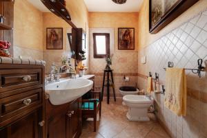 a bathroom with a sink and a toilet at Casa Zoraide in Borgagne +16 photos