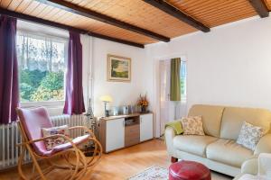 a living room with a couch and a window at Haus Antonis in Triberg