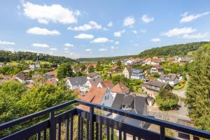 a view of a town from the balcony of a house at Egge Resort 7b mit Whirpool u Sauna in Altenbeken