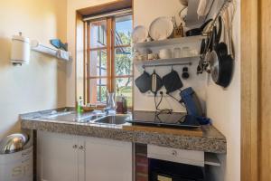 a kitchen with a sink and a counter at Apartment Lüneburger Heide in Hankensbüttel +11 photos