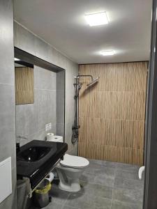 a bathroom with a toilet and a sink at Guest house Lidia in Tsigov Chark +37 photos