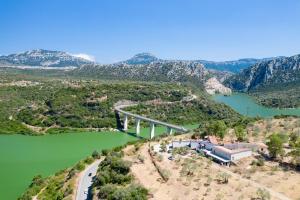 an aerial view of a bridge over a river at Casa Sole in Dorgali