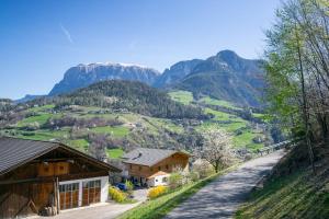a view of a valley with mountains in the background at Höllerhof in Cornedo all'Isarco