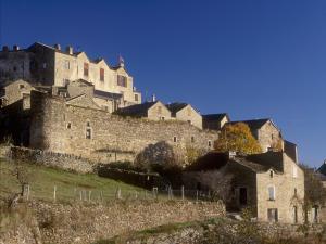 a large castle on top of a hill at La Clé des Sens in Castelnau-Pégayrols