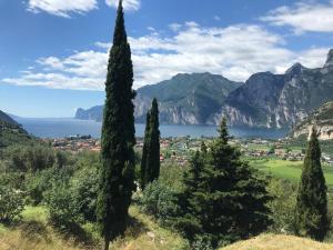a view of the lake lucerne and mountains at Agritur Piazera Attico in Ronzo Chienis