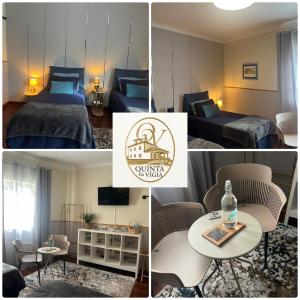 a collage of photos of a bedroom and a hotel room at Quinta da Vigia in Angra do Heroísmo
