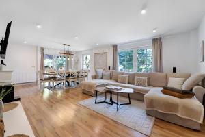 a living room with a couch and a table at Landhaus Schwerin in Kirch Jesar