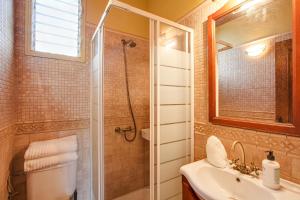 a bathroom with a shower and a sink at Tmg Casa La Chocita in Los Realejos