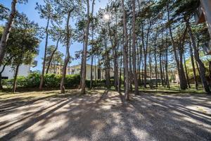 a group of trees in front of a house at Appartamento Andromeda B2 in Bibione