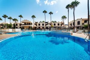 a large swimming pool with palm trees in the background at Casa Tagoro Dream in Costa Del Silencio