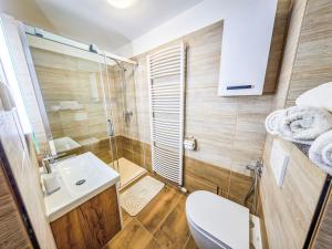 a bathroom with a toilet and a sink at Holiday Home Marika by Interhome in Černý Dŭl
