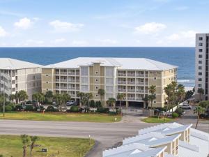 an aerial view of a hotel and the ocean at Marlin Key 2A in Orange Beach