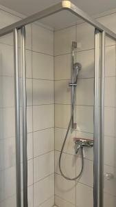 a shower with a shower head in a bathroom at Veermaster 1 in Breege +33 photos