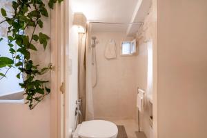 a bathroom with a toilet and a shower at Suite Carlomaria in Ceglie in Ceglie Messapica