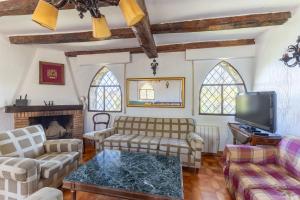 a living room with couches and a tv at Isla Del Burguillo in Ávila