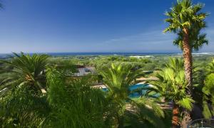 an aerial view of a resort with palm trees at Villa Bianca Appartament in Ugento