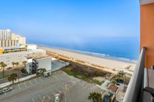 a view of the beach from a building at Landmark Resort Ocean View Beach Pools Villa in Myrtle Beach +72 photos