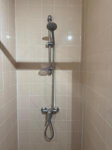a shower with a shower head in a bathroom at Villa Casa Brisa, pour 6 voyageurs, proche des plages à 8 minutes en vélo in Capbreton +20 photos
