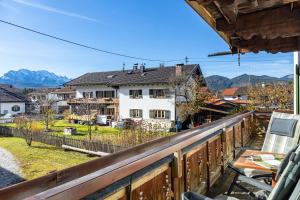 a view from the balcony of a house at Ferienwohnungen Arnspitz in Krün in Krün