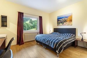 a bedroom with a bed and a window at Zum Holzknecht in Willingen
