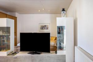 a flat screen tv sitting on a table in a room at Ferienwohnung bei Will in Stützerbach