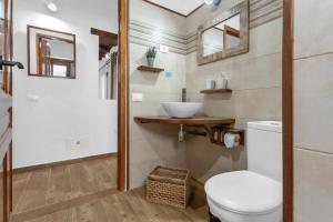 a bathroom with a toilet and a sink at La Casilleta in Betancuría +24 photos