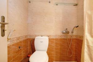 a bathroom with a toilet and a shower at Apartment Vorrisi in Alykes