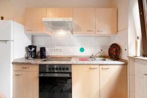 a kitchen with a sink and a stove top oven at Casa Mia 2 in Bad Dürkheim +18 photos