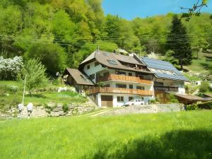 a house with solar panels on top of it at Ferienwohnung Vordere Halde in Elzach