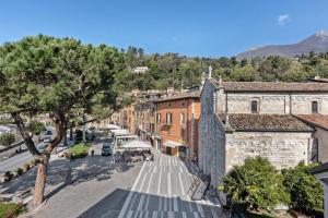an aerial view of a street in a town at Casabb in Toscolano Maderno