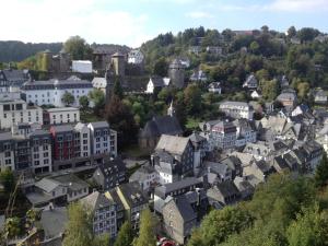 an aerial view of a town with houses at Ferienwohnung Tante Martha in Monschau