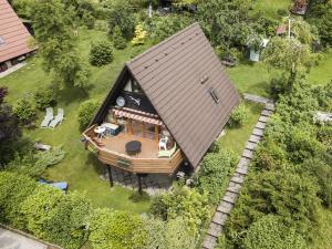 an overhead view of a house with a roof at Ferienhaus Geißler Oslo in Molberting +12 photos