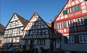 a group of three buildings next to each other at Apartment im Scheffelhaus in Gengenbach