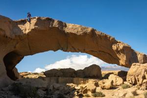 a person standing on top of a rock formation at Arenas de Sal in La Mareta